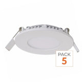 Pack de 5 - Spot LED Extra Plat Rond BLANC 3W