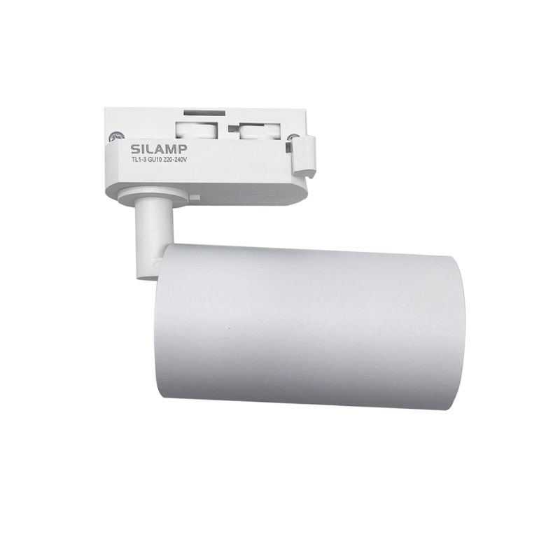Spot LED sur rail 80° Monophasé BLANC pour ampoule GU10 (Pack de 5) - Silamp France