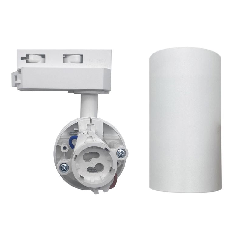Spot LED sur rail 80° Monophasé BLANC pour ampoule GU10 (Pack de 5) - Silamp France