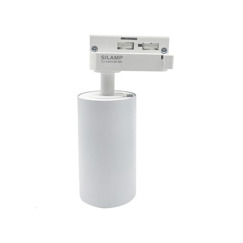 Spot LED sur rail 80° Monophasé BLANC pour ampoule GU10 (Pack de 5) - Silamp France