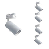 Spot LED sur rail 80° Monophasé BLANC pour ampoule GU10 (Pack de 5)