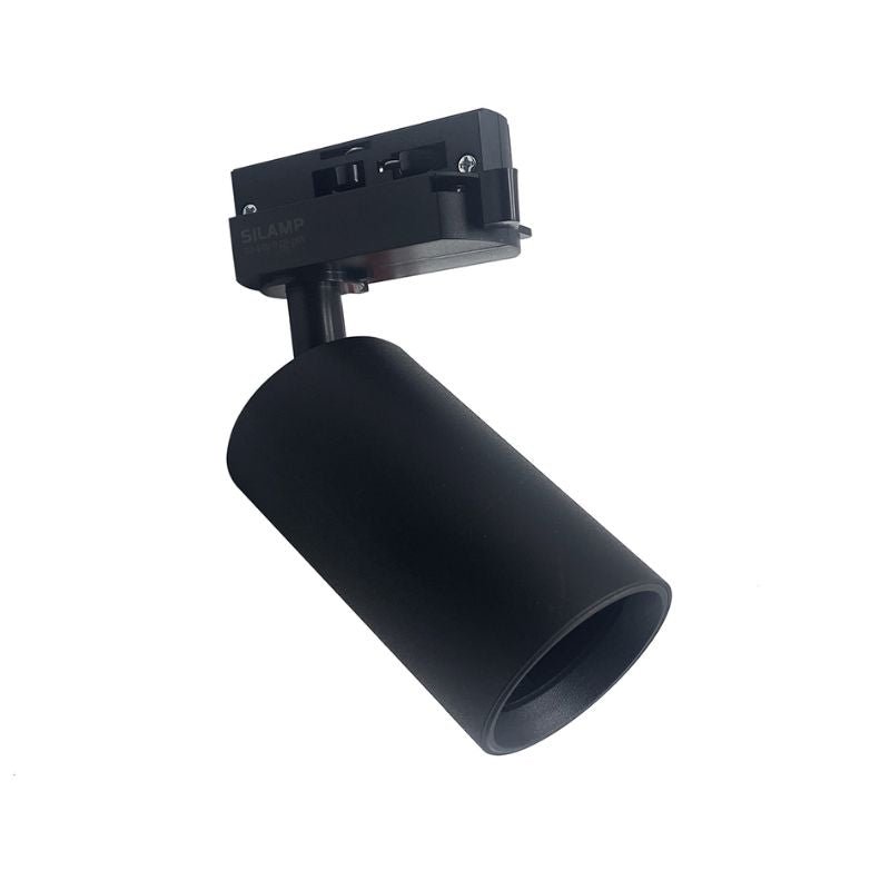 Spot LED sur rail 80° Monophasé NOIR pour ampoule GU10 (Pack de 5) - Silamp France