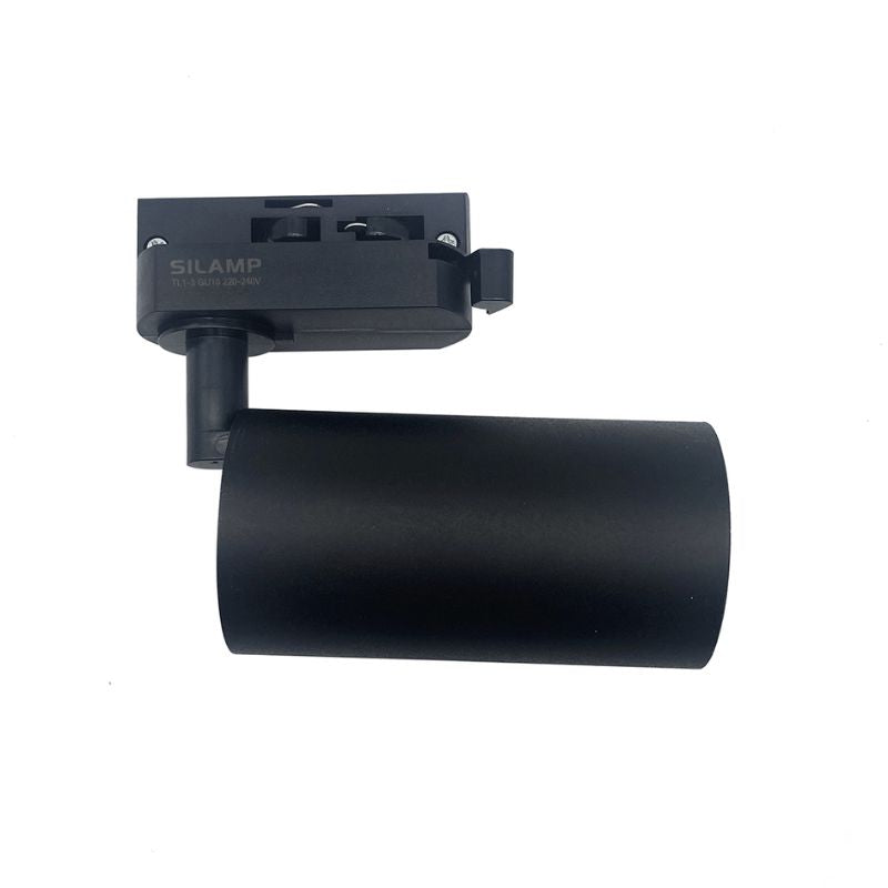 Spot LED sur rail 80° Monophasé NOIR pour ampoule GU10 (Pack de 5) - Silamp France