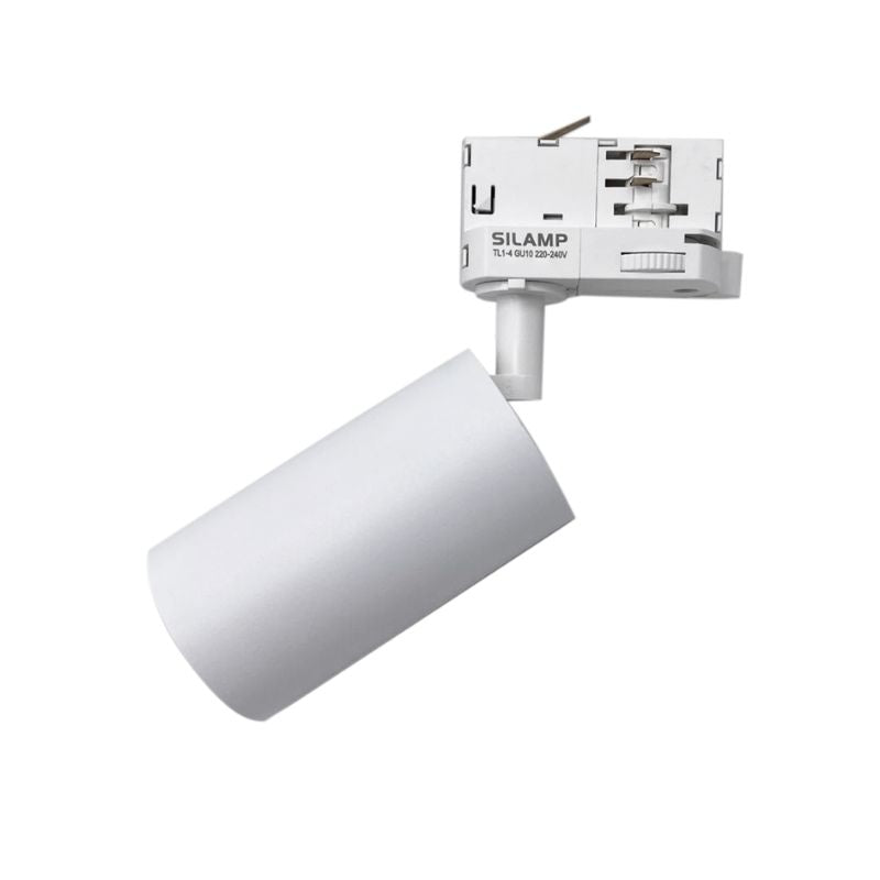 Spot LED sur Rail 80° Triphasé BLANC pour Ampoule GU10 (Pack de 5) - Silamp France