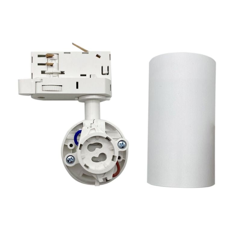 Spot LED sur Rail 80° Triphasé BLANC pour Ampoule GU10 (Pack de 5) - Silamp France