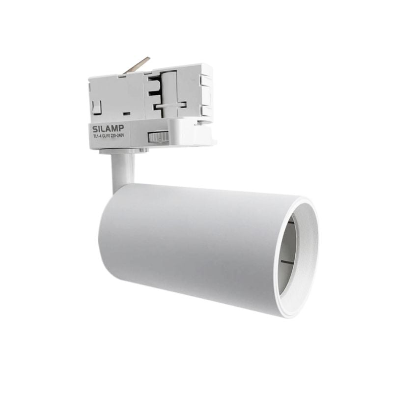 Spot LED sur Rail 80° Triphasé BLANC pour Ampoule GU10 (Pack de 5) - Silamp France