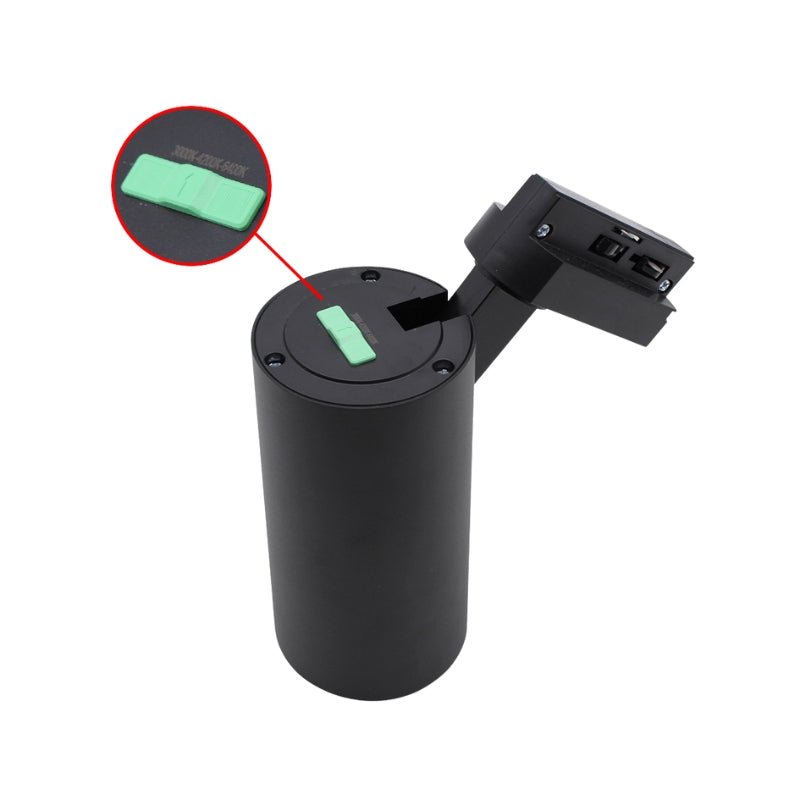 Spot LED sur Rail Monophasé CCT 20W 60° Noir - 3000K/4000K/6500K - Silamp France