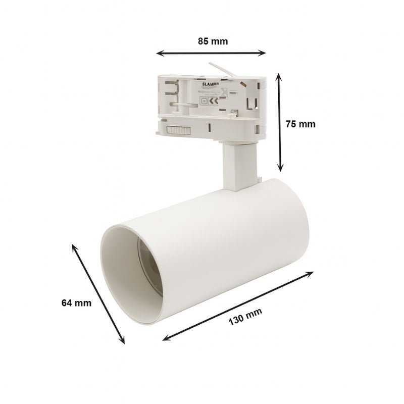 Spot LED sur Rail Triphasé CCT 20W 60° Blanc - 3000K/4000K/6500K - Silamp France
