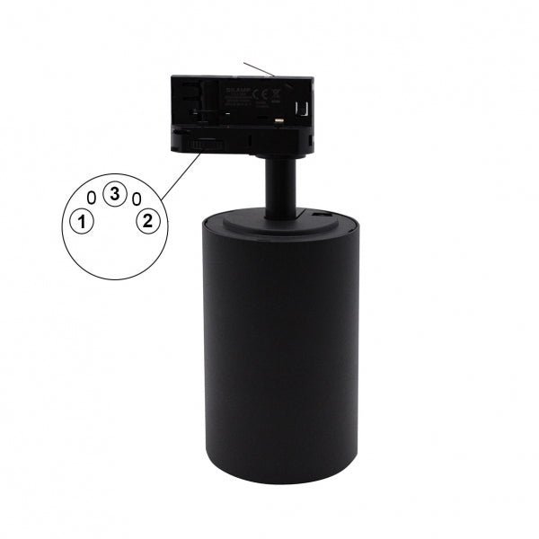 Spot LED sur Rail Triphasé CCT 30W 60° Noir - 3000K/4000K/6500K (Pack de 20) - Silamp France