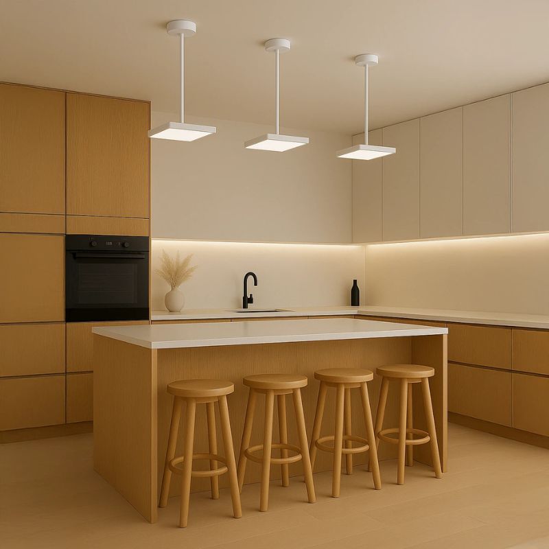 Support de plafond 50 - 100cm pour Spot LED 3en1 - Blanc - Silamp France
