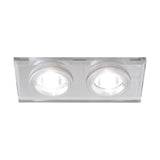 Support Double Encastrable Verre et Chrome pour Ampoule LED GU10 + Douille