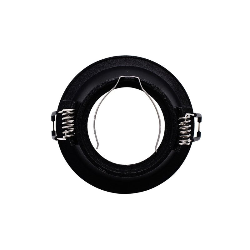 Support encastrable Spot Rond Noir Mat pour Ampoule GU10 - Silamp France