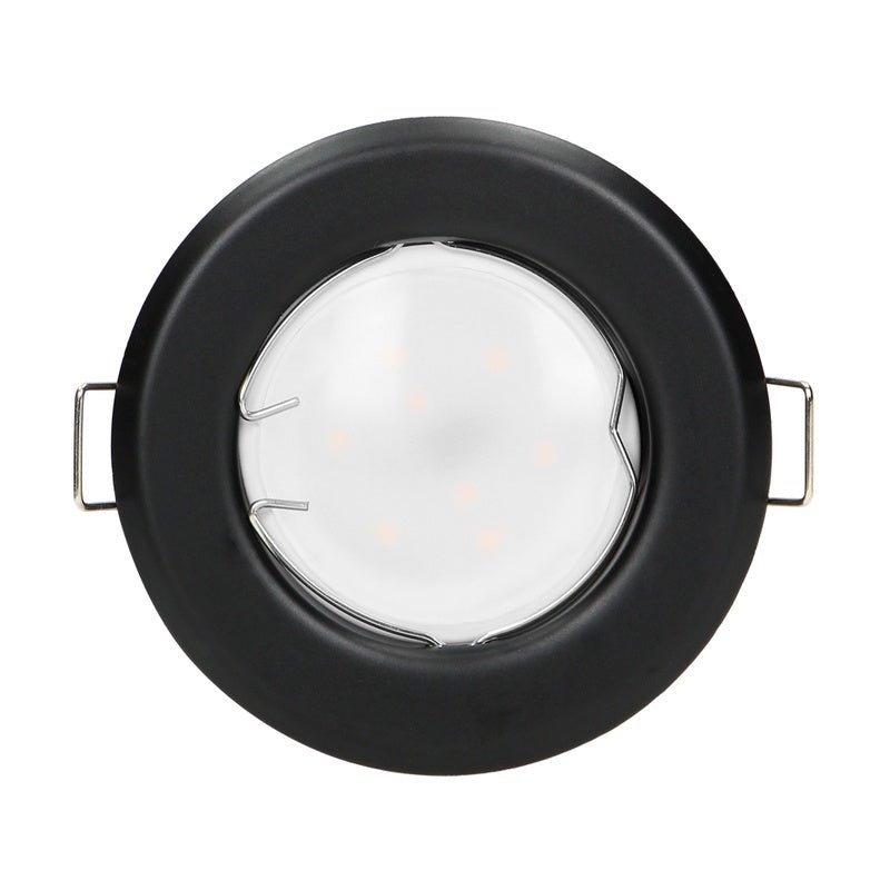 Support Spot GU10/MR16 Encastrable Rond Acier Noir - Silamp France