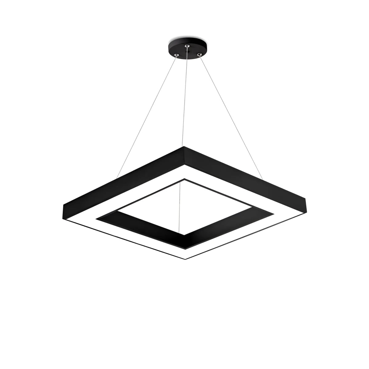 Suspension LED Carrée 45W Noir avec Télécommande - Silamp France