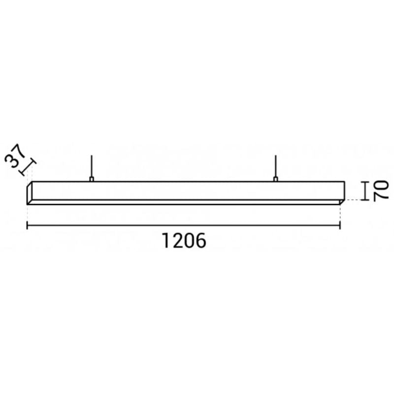 Suspension Linéaire 120cm 38W Argent CCT - 2800K/4500K/6000K - Silamp France