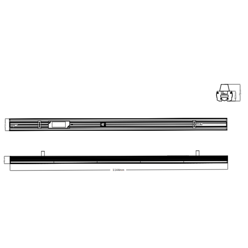 Suspension Linéaire LED 120cm 40W 130lm/W Interconnectable CCT Noir - 3000K/4200K/6400K - Silamp France