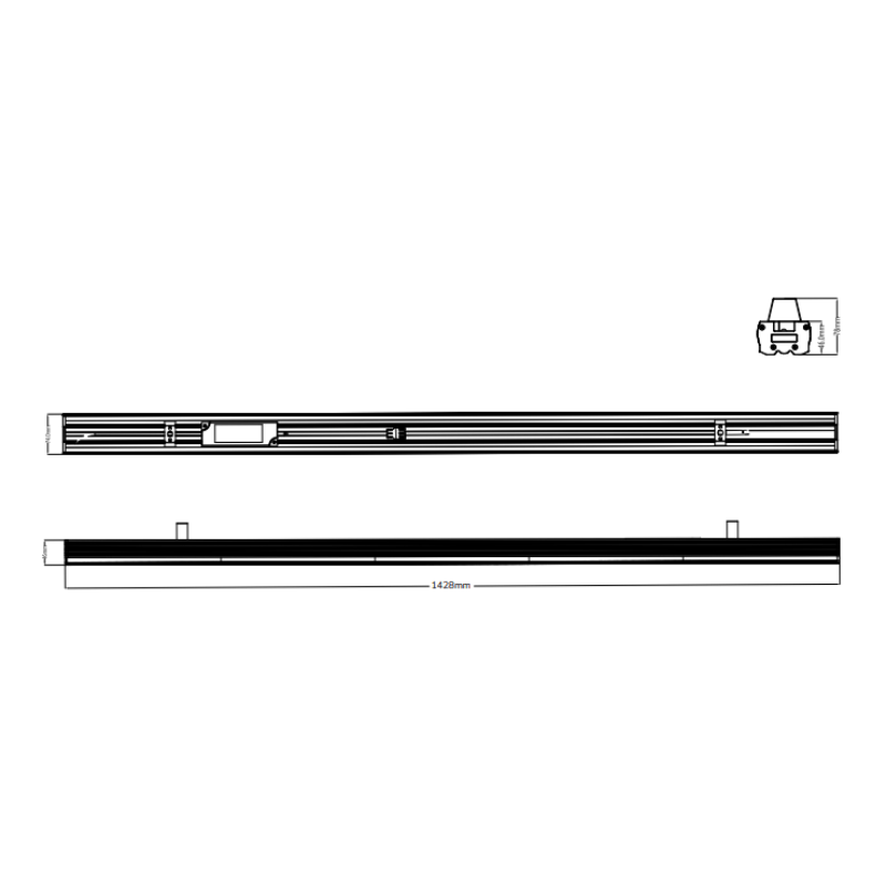 Suspension Linéaire LED 150cm 60W 130lm/W Interconnectable CCT Noir - 3000K/4200K/6400K - Silamp France