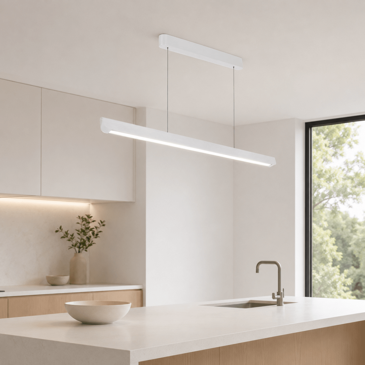 Suspension Linéaire LED 36W CCT Diffusion Large 100° Blanc 120cm - Silamp France