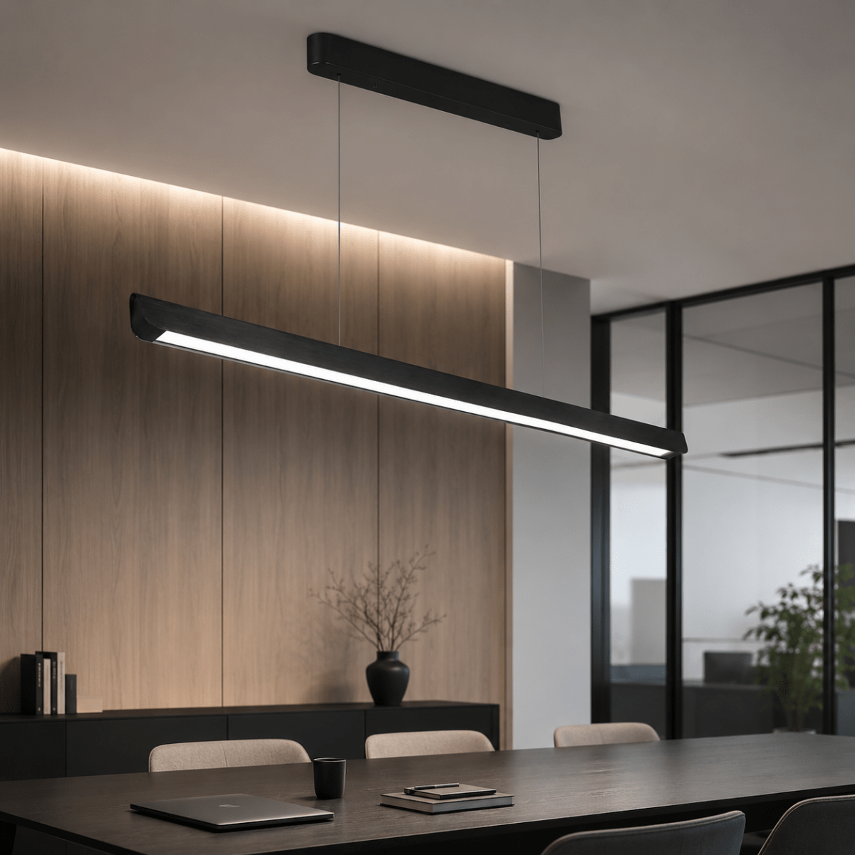 Suspension Linéaire LED 36W CCT Diffusion Large 100° Noir 120cm - Silamp France