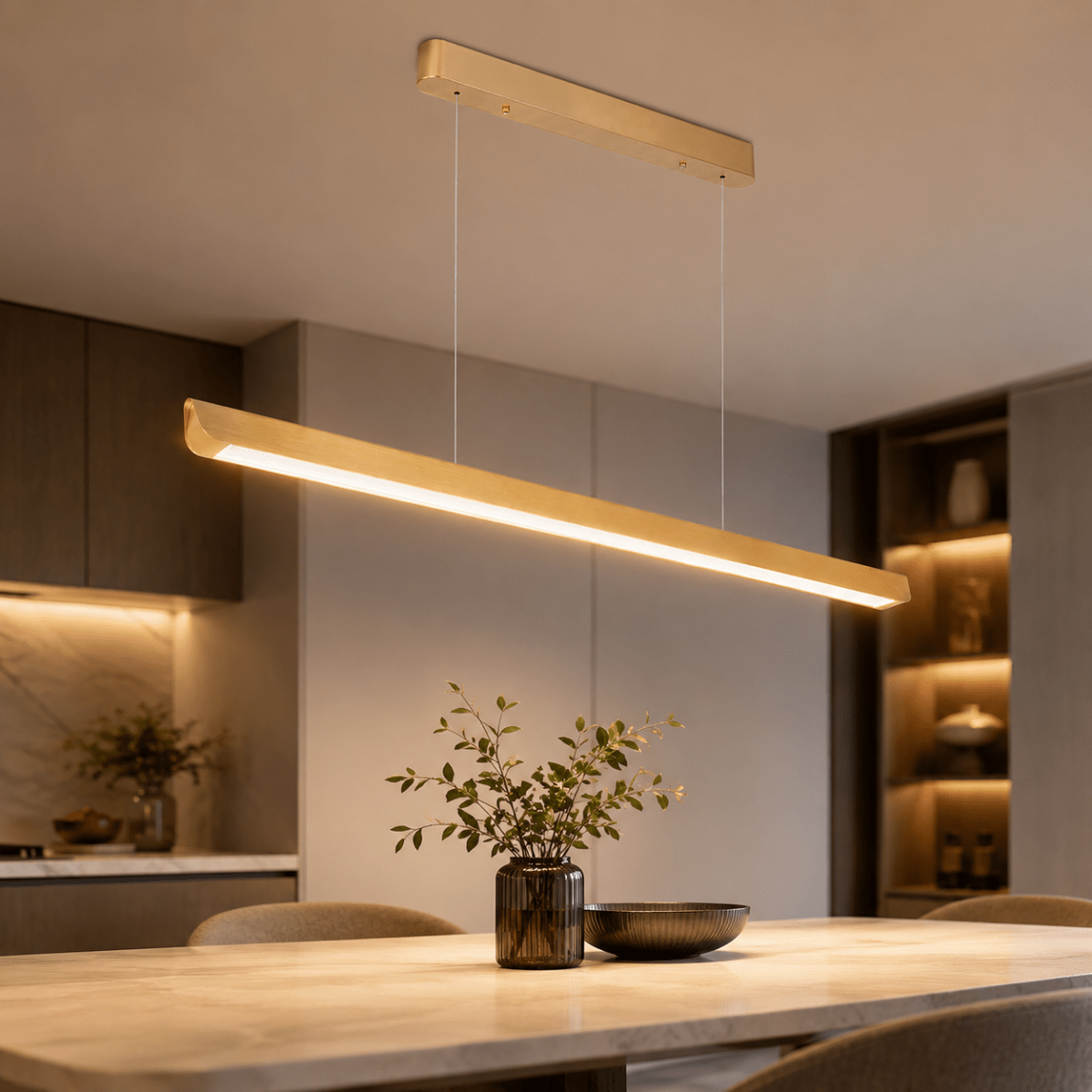 Suspension Linéaire LED 36W CCT Diffusion Large 100° Or 120cm - Silamp France
