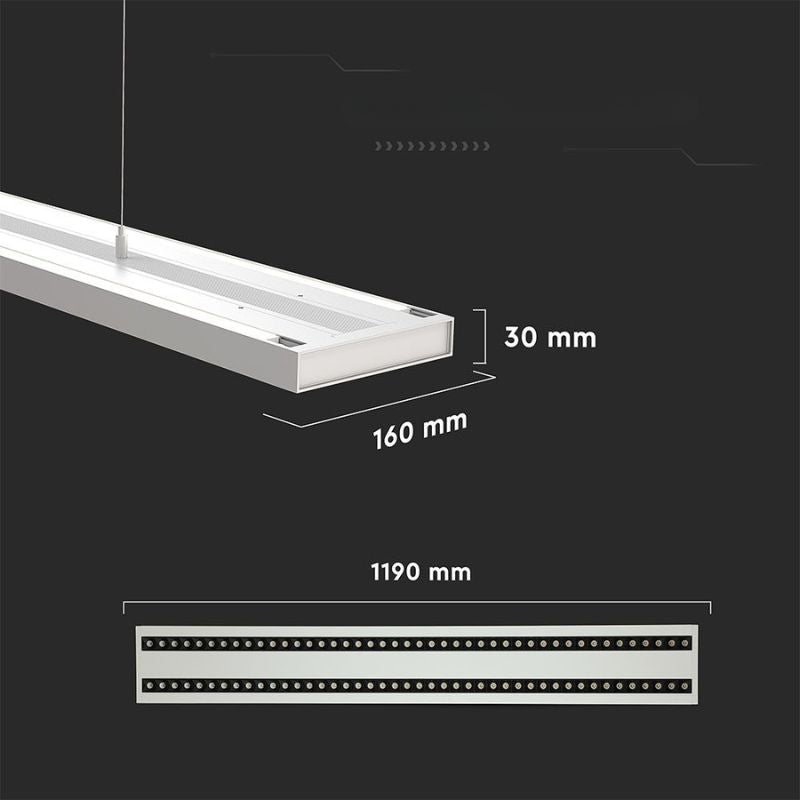 Suspension Linéaire LED 60W Blanc 120cm Dimmable Interconnectable - Silamp France