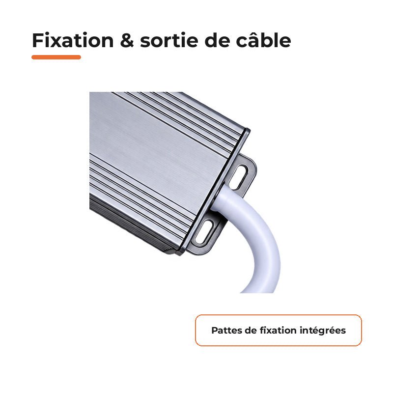 Transformateur 220V 12V IP67 36W DC 3A - Silamp France