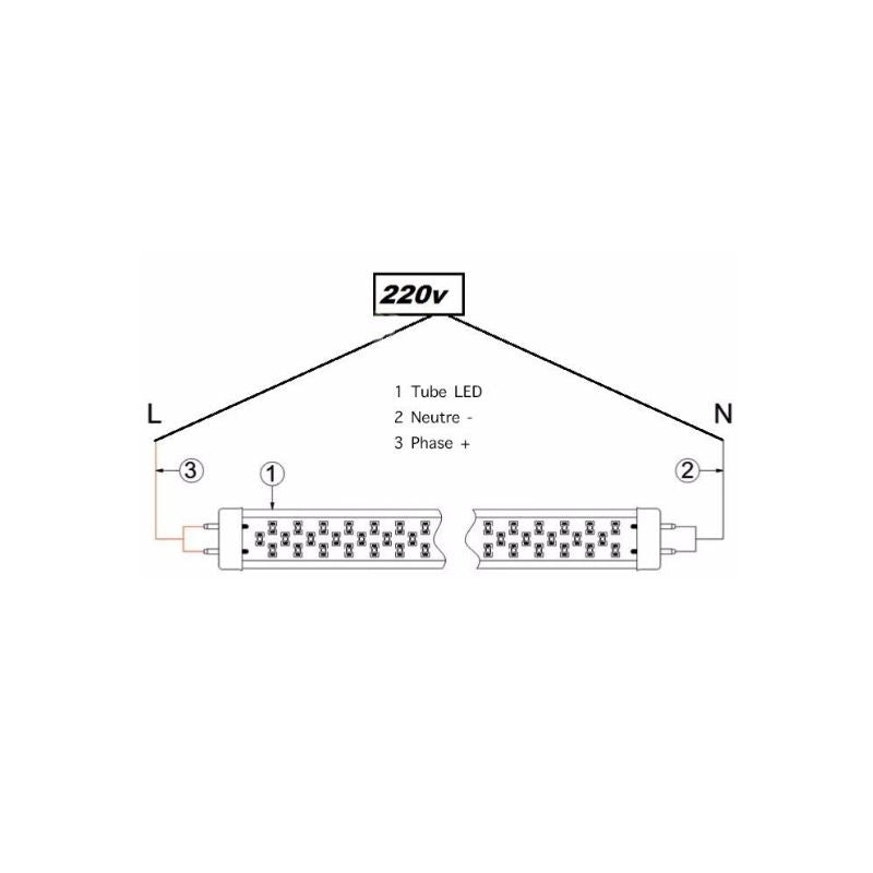 Tube Néon LED 150cm T8 50W (Pack de 25)