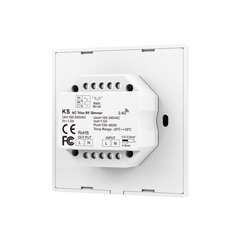 Variateur LED Mural avec Bouton Rotatif 220V 360W TRIAC - Blanc - Silamp France
