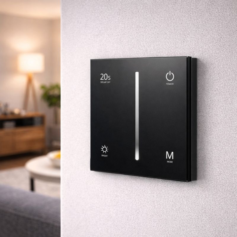 Variateur LED Tactile Monocouleur 220V AC 360W TRIAC - Noir - Silamp France