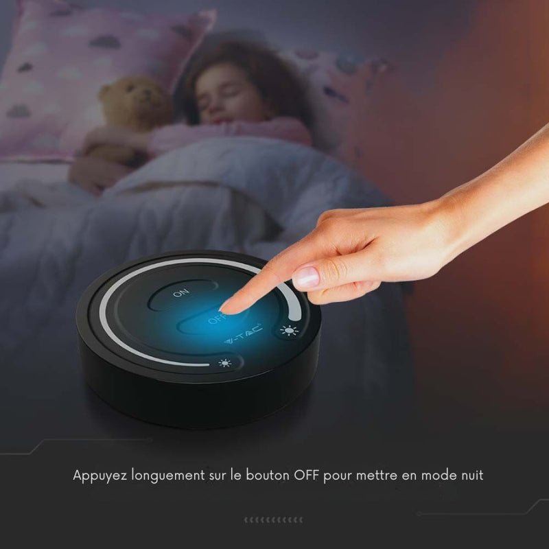 Variateur Led Tactile Rond Noir Monochrome - Silamp France