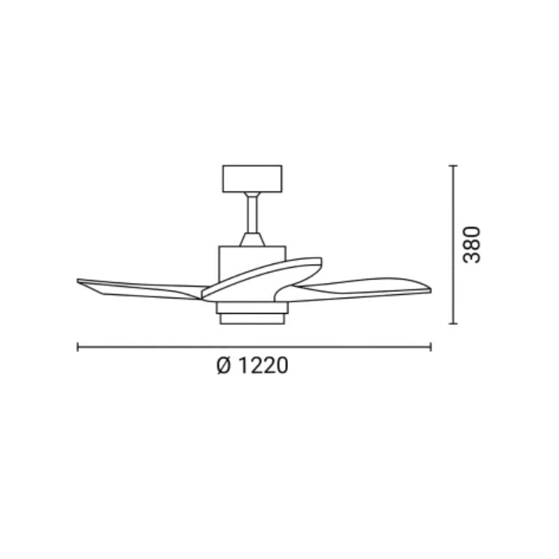 Ventilateur de Plafond LED 18W CCT Blanc et Bois Clair avec Télécommande Ø122cm - Silamp France