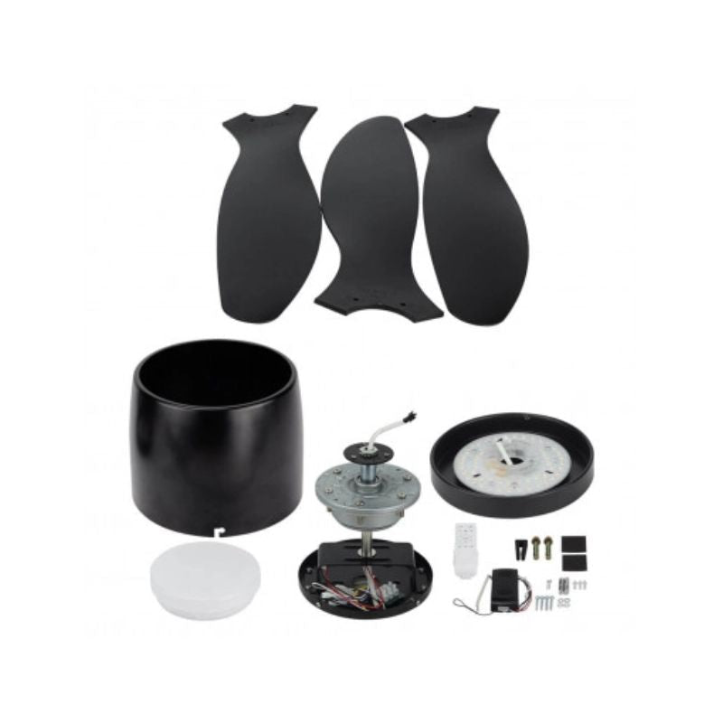 Ventilateur de Plafond LED 18W CCT Noir avec Télécommande Ø107cm - Silamp France