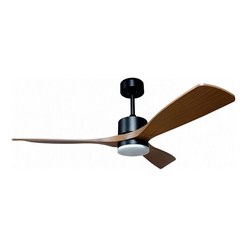 Ventilateur de Plafond LED 18W CCT Noir et Bois avec Télécommande Ø122cm - Silamp France