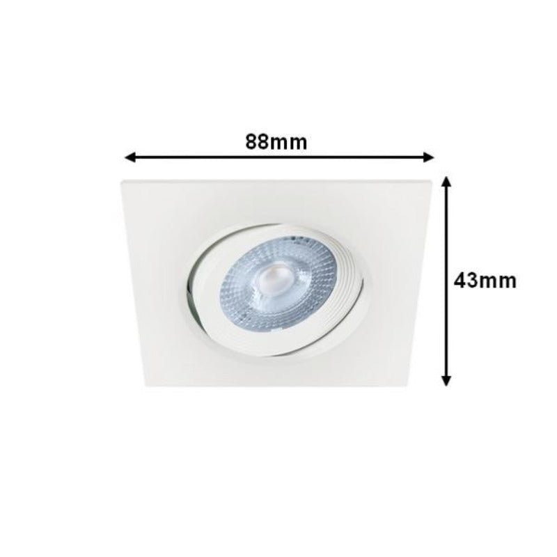 Spot LED Encastrable Orientable 5W Carré Blanc SMD