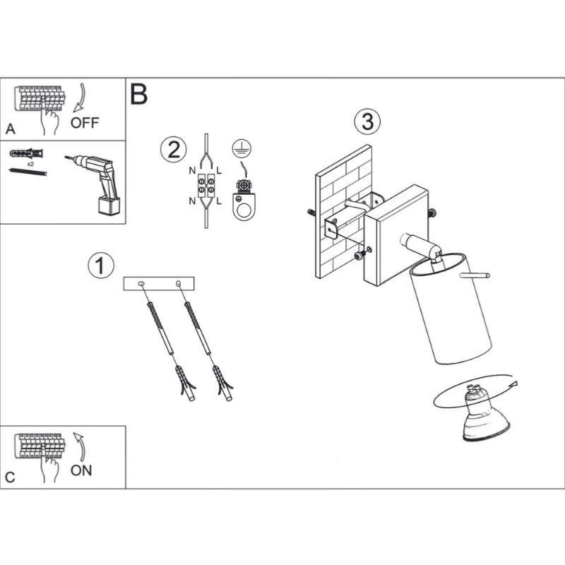 Applique Murale Orientable Bois pour Ampoule GU10