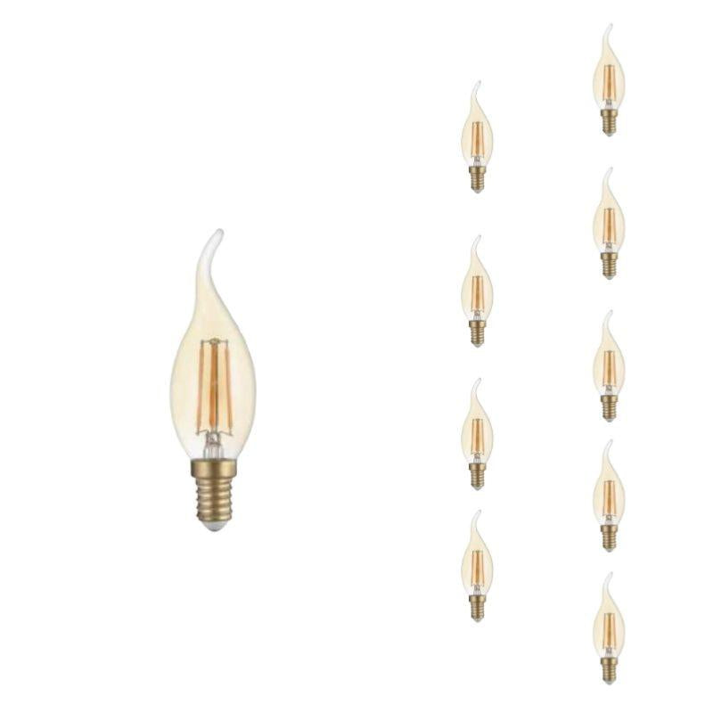 Pack de 10 - Ampoule LED E14 Flamme Filament 4W T35