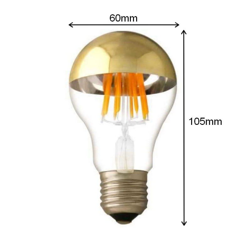 Ampoule LED E27 Filament 7W A60 Reflet Or