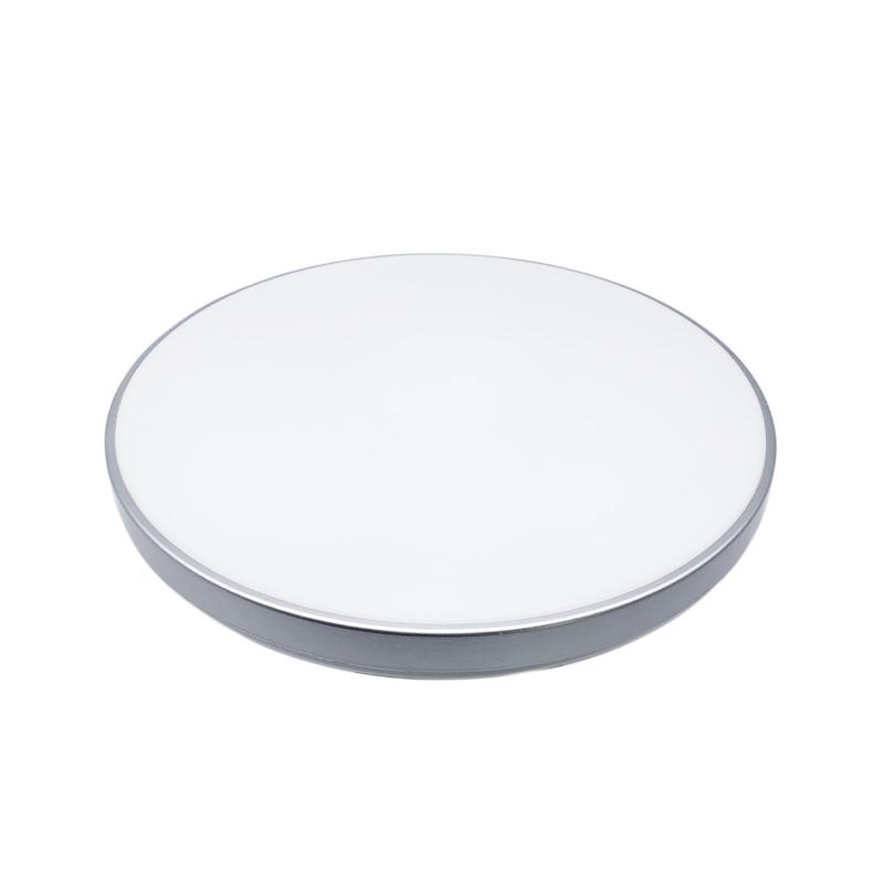 Plafonnier LED Rond 24W 220V Contour Argenté