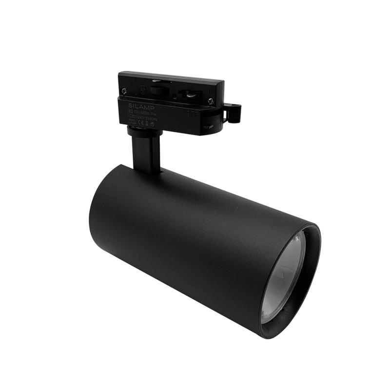 Spot LED sur Rail 30W 60° Monophasé NOIR