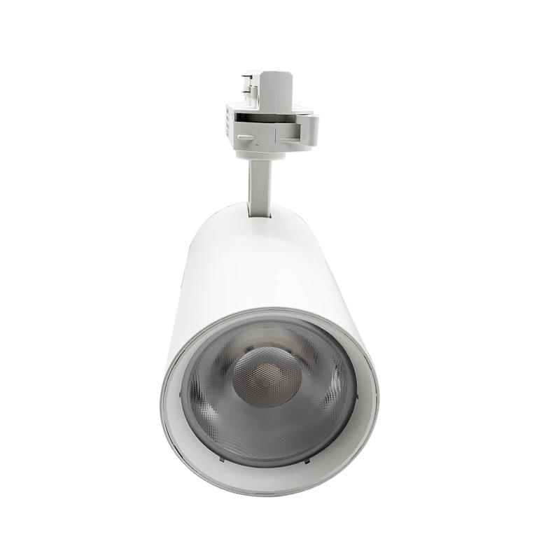Spot LED sur Rail 30W 45° Monophasé BLANC