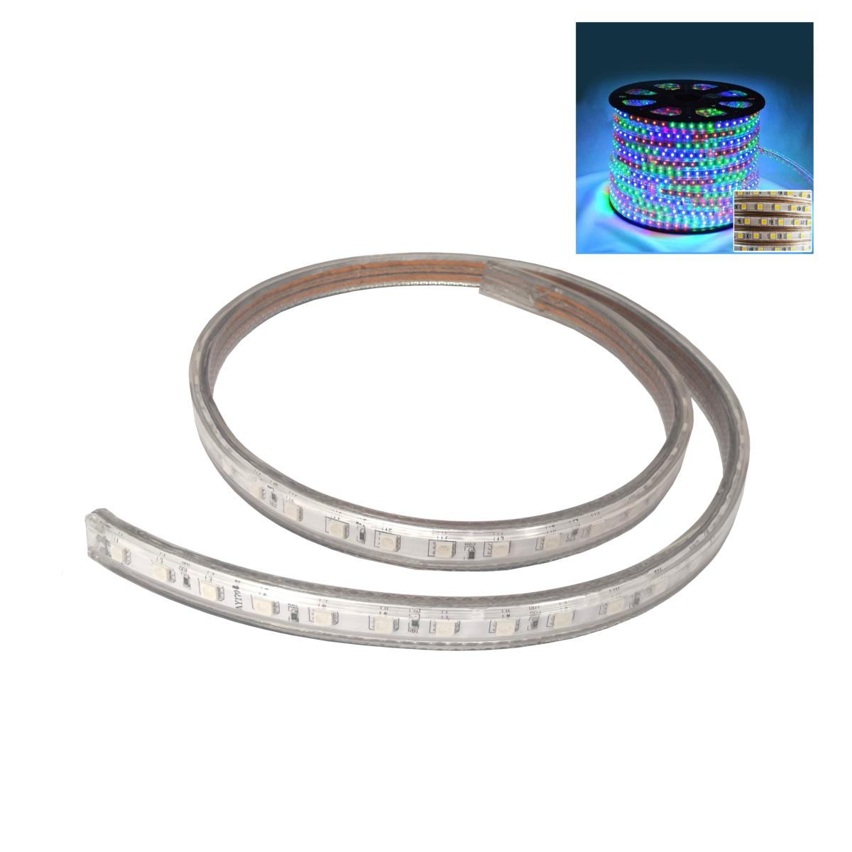 Ruban LED 220V 1M-SMD5050 RGB 60LED/m IP65 (vendu sur mesure)