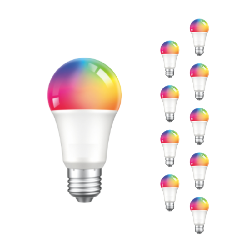 Pack de 10 - Ampoule LED Connectée WiFi E27 4.5W G45 RGBW