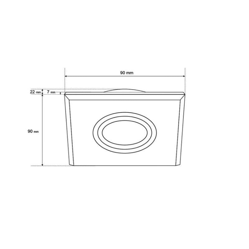 Support Simple Encastrable Verre et Chrome pour Ampoule LED GU10 + Douille