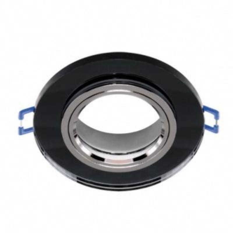Support Spot Encastrable GU10/MR16 Rond Verre Effet Miroir