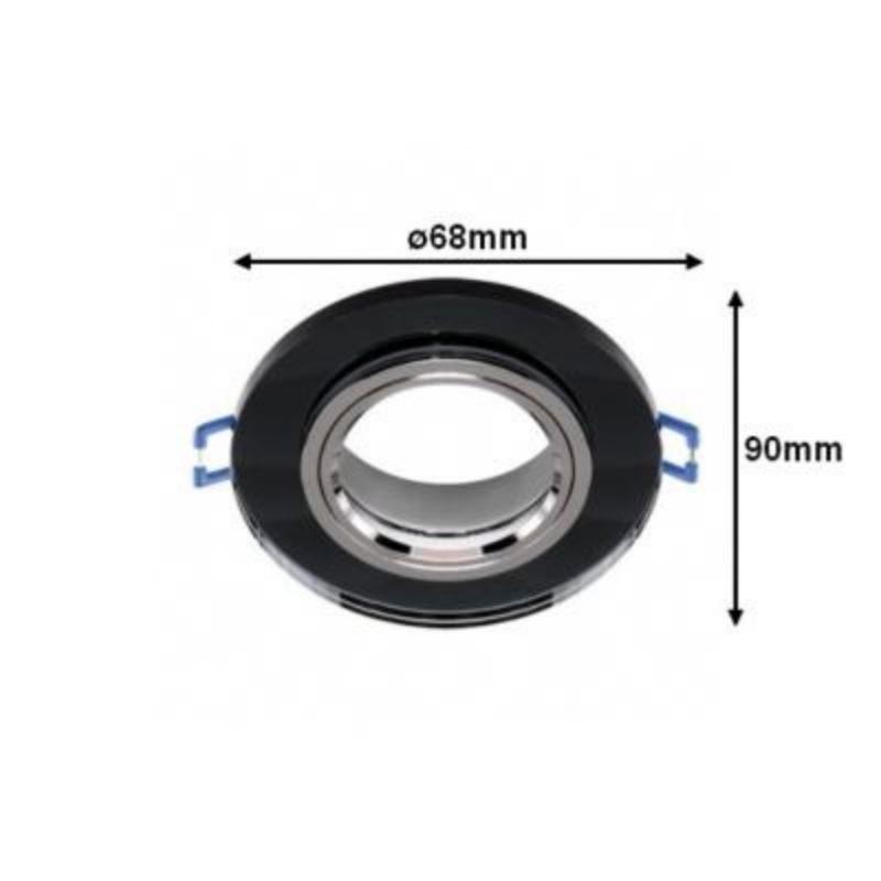 Support Spot Encastrable GU10/MR16 Rond Verre Effet Miroir