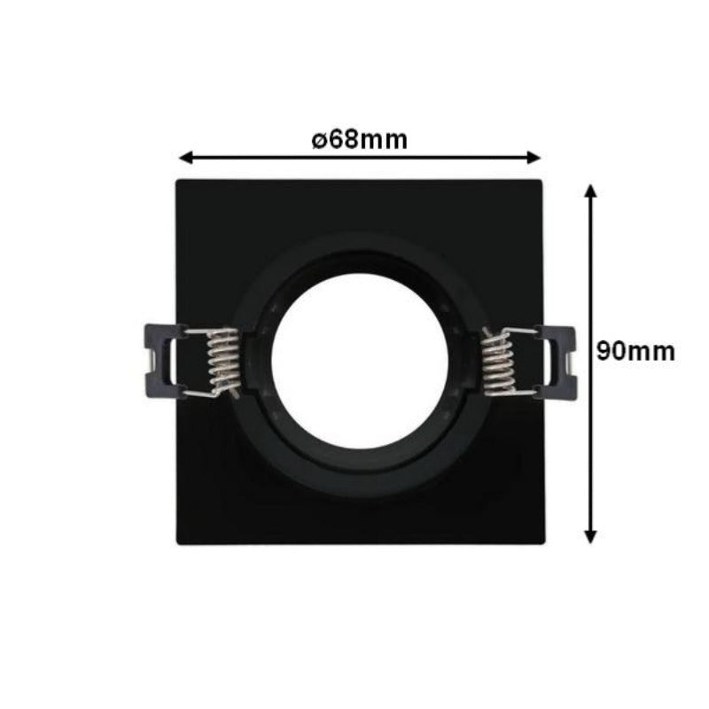 Support Spot Encastrable GU10/MR16 Carré Verre Effet Miroir