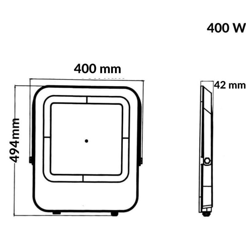 Projecteur LED Puissant 400W SMD Gris IP65 120lm/W