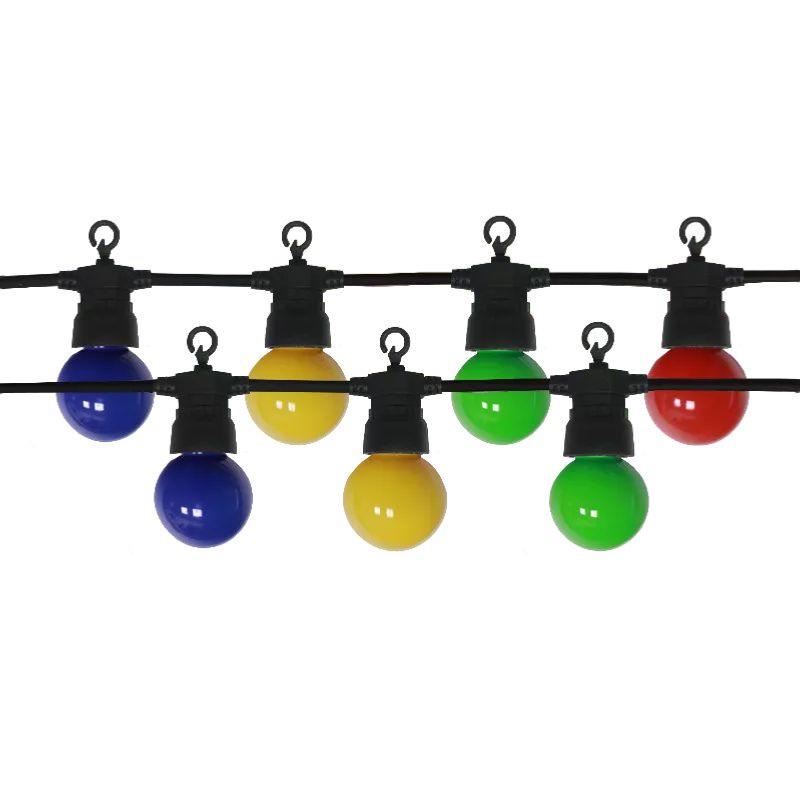 Guirlande Guinguette LED 8M 10pcs 3W IP65 Multicolore - Câble Noir