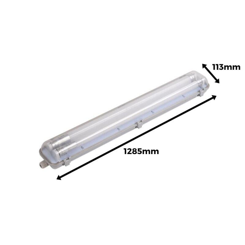 Kit de Réglette LED étanche Double IP65 + 2 Tubes T8 120cm 18W