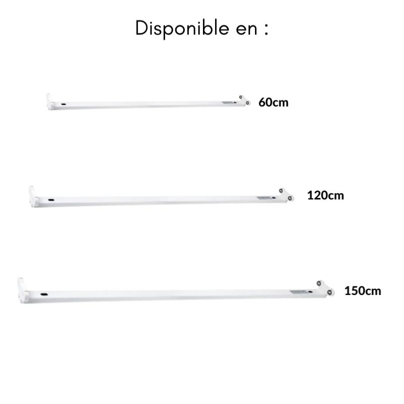 Support pour 2 tubes LED T8 120 cm IP20